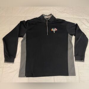 Nike Golf XL Dri Fit 1/4 Zip Jacket Black/Gray Mark Charbonnier Memorial Logo